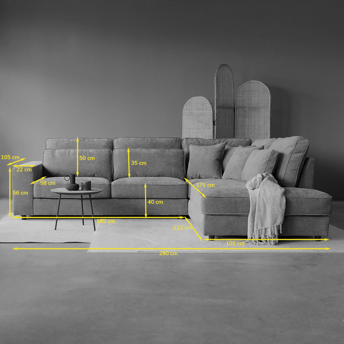 PEPP interiors RICHIE met ottoman rechts - Rebel 18